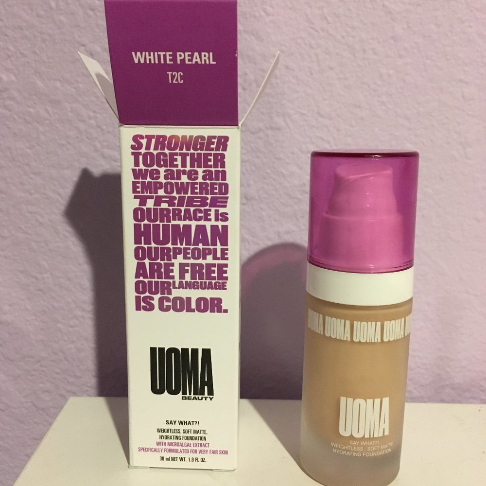 BRAND NEW : UOMA Beauty Say What! Foundation in Shade Pearl White T2C